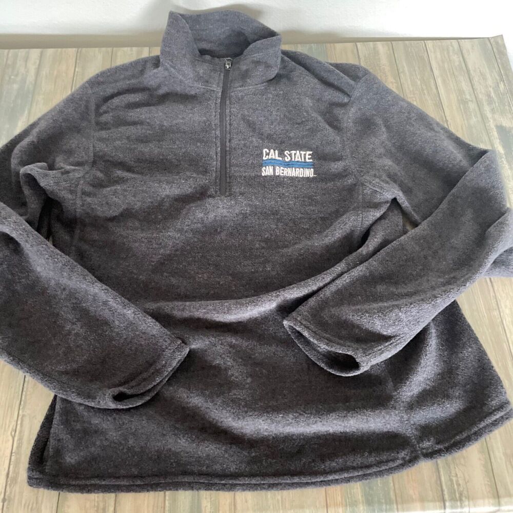 Cal State San Bernardino Mens Unisex Pullover Fleece Shirt  Sz L university Grey